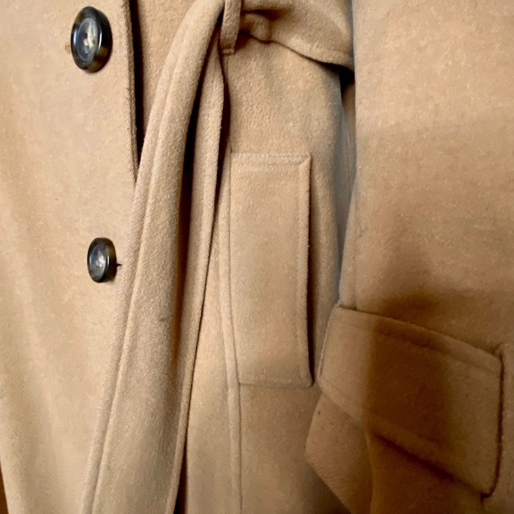Sandra Angelozzi Women's Tan 78% Wool Belted Coat - Size 38 - Pre-Owned - Picture 9 of 15